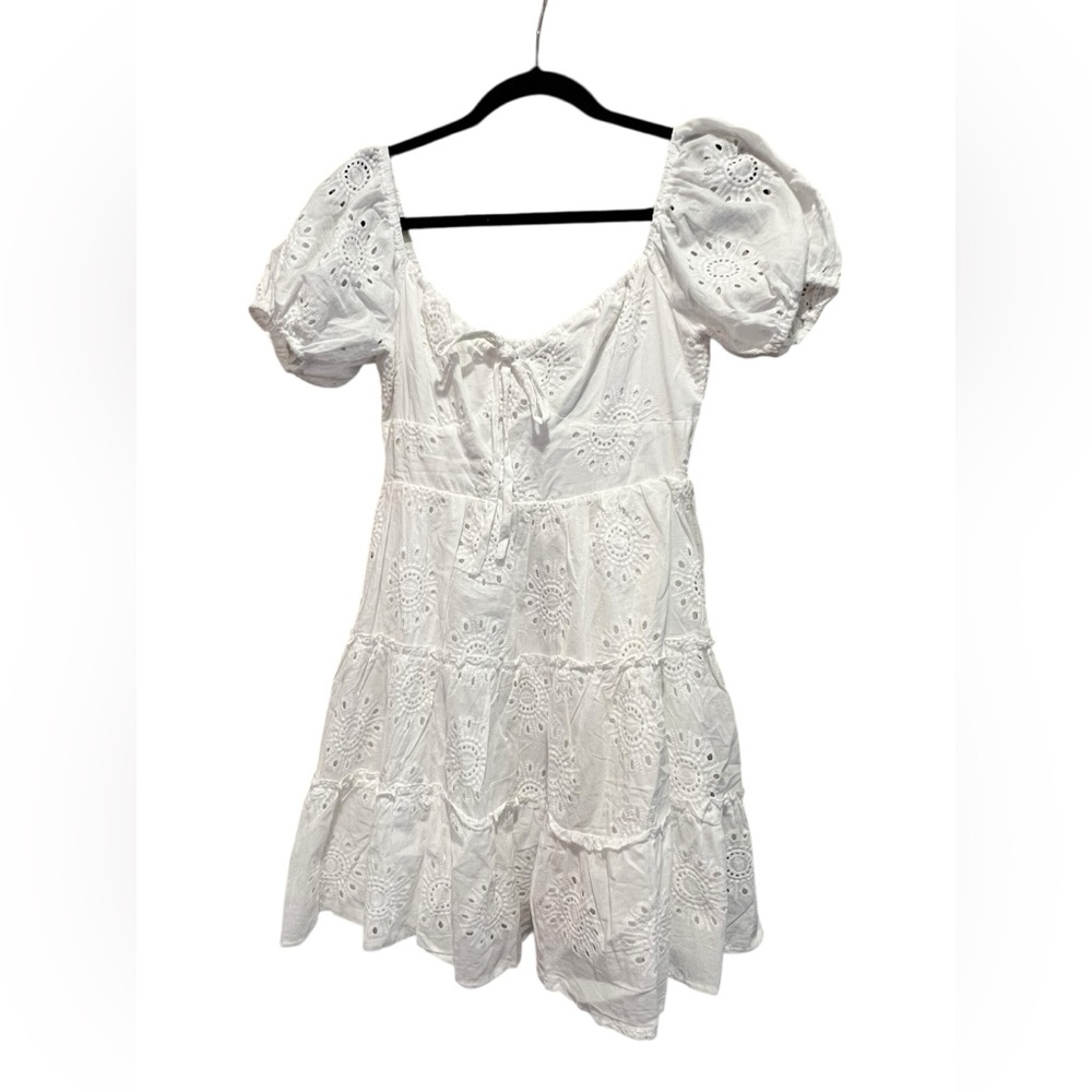Princess Polly Lavine Babydoll Eyelet Mini Dress White Flared Sz US 6 NWT - Picture 4 of 9
